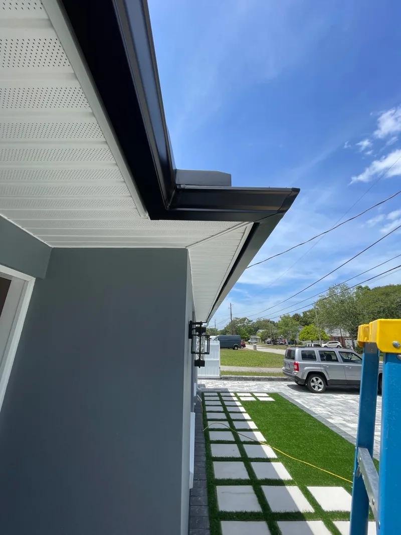 Bronze fascia detail · new construction